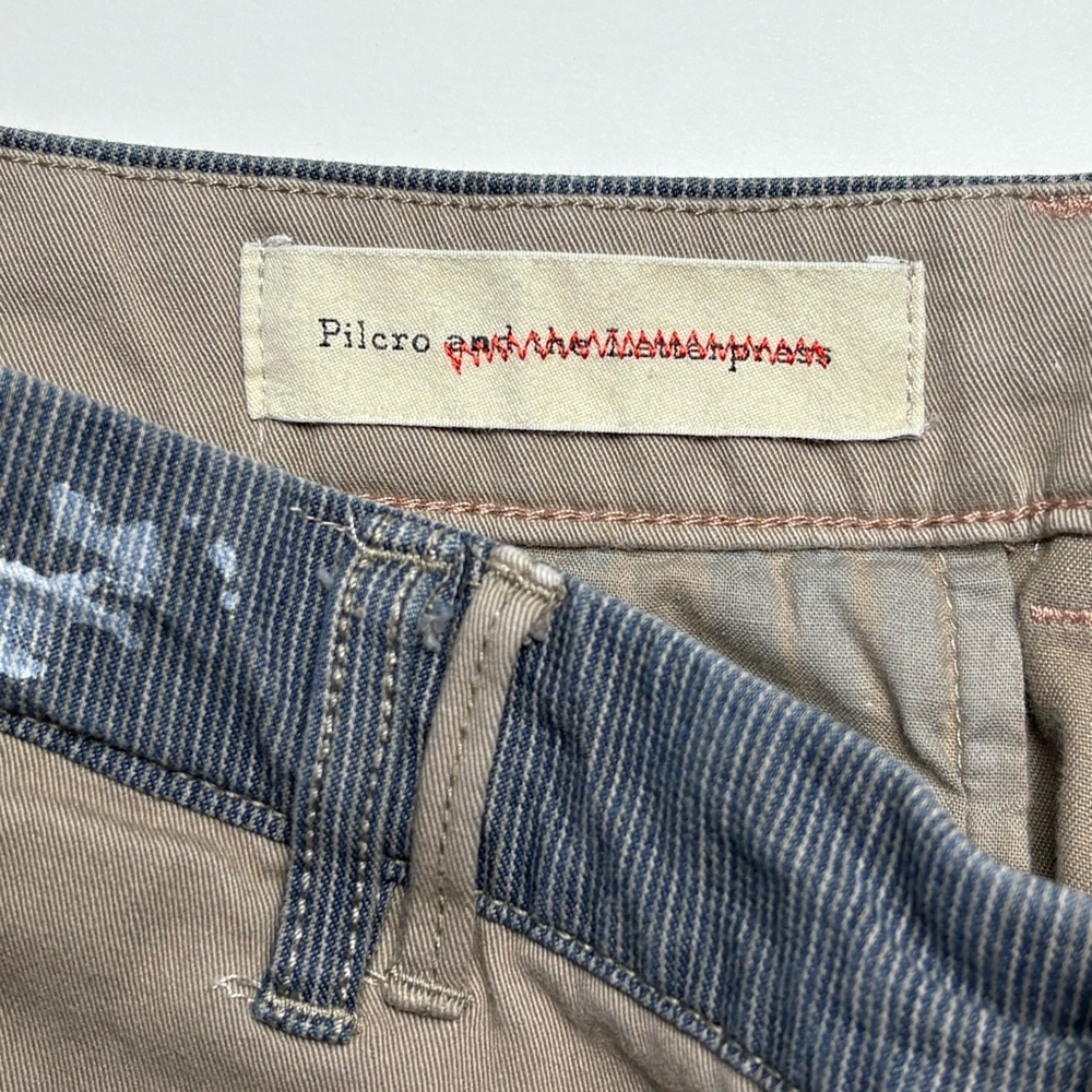 Anthropologie Pilcro Hyphen Patchwork Painted Chinos Size 25 Cotton Blend - Picture 13 of 16